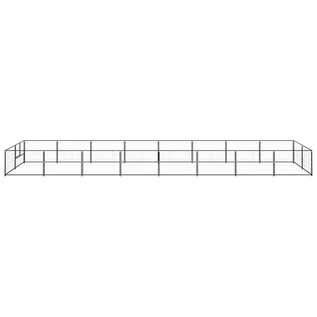 Psí kotec černý 16 m² ocel