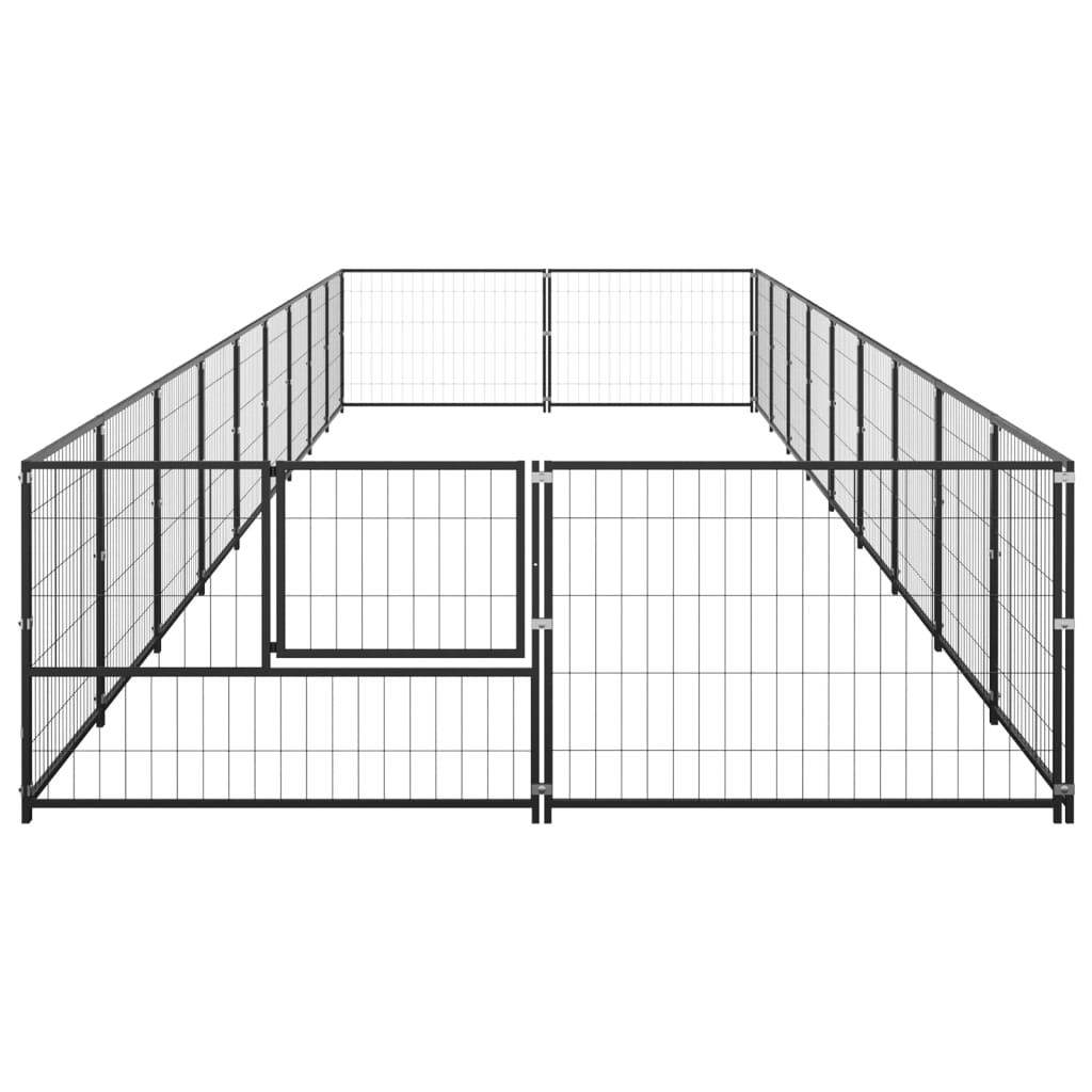 Psí kotec černý 18 m² ocel