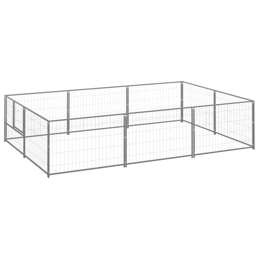 Psí kotec stříbrný 6 m² ocel