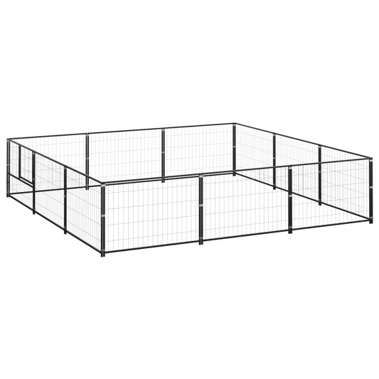 Psí kotec černý 9 m² ocel