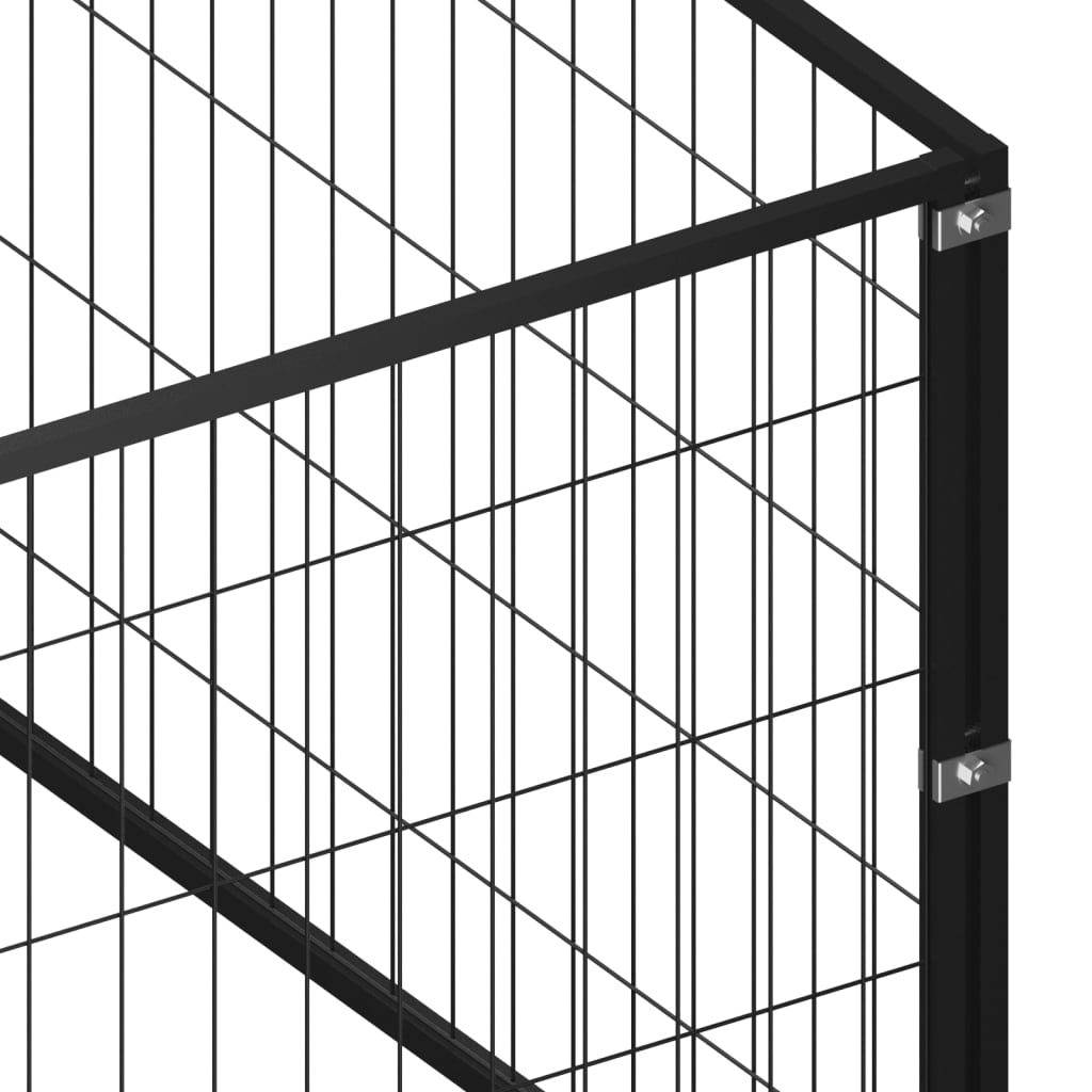 Psí kotec černý 9 m² ocel