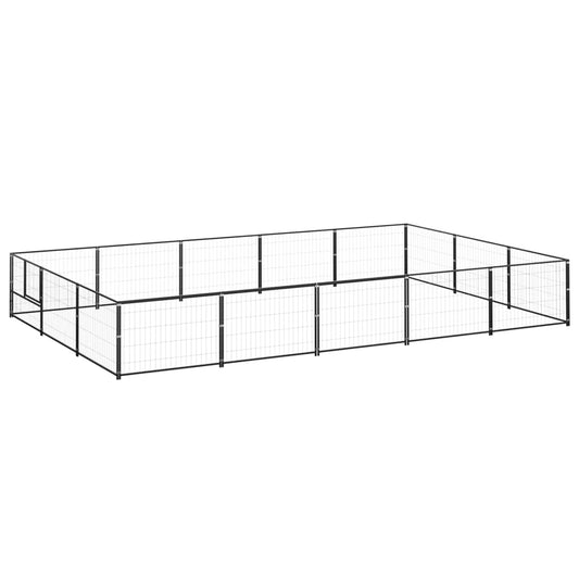 Psí kotec černý 15 m² ocel
