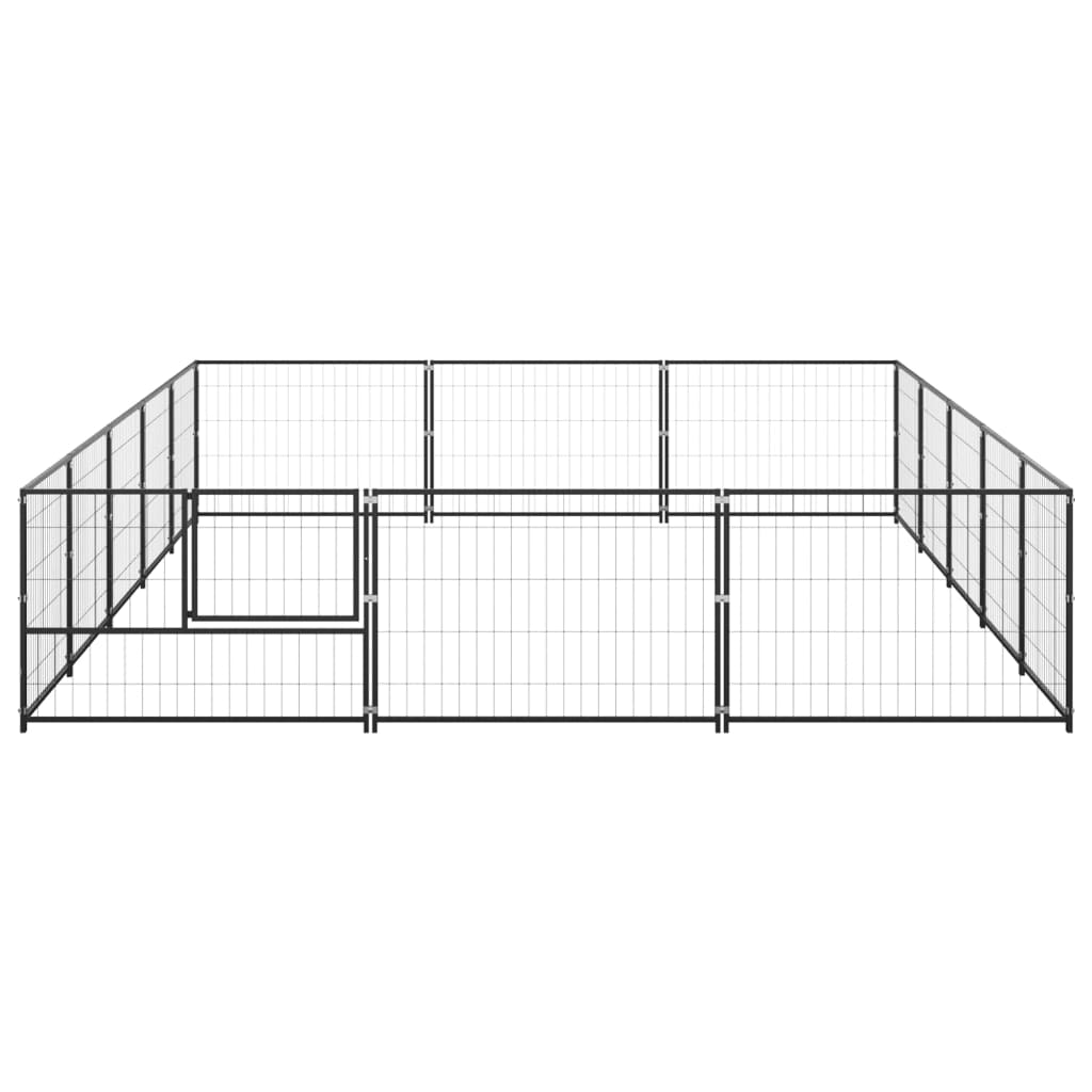 Psí kotec černý 15 m² ocel