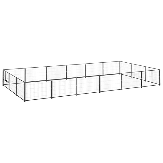 Psí kotec černý 18 m² ocel