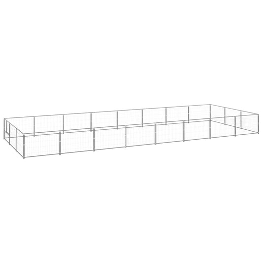 Psí kotec stříbrný 24 m² ocel