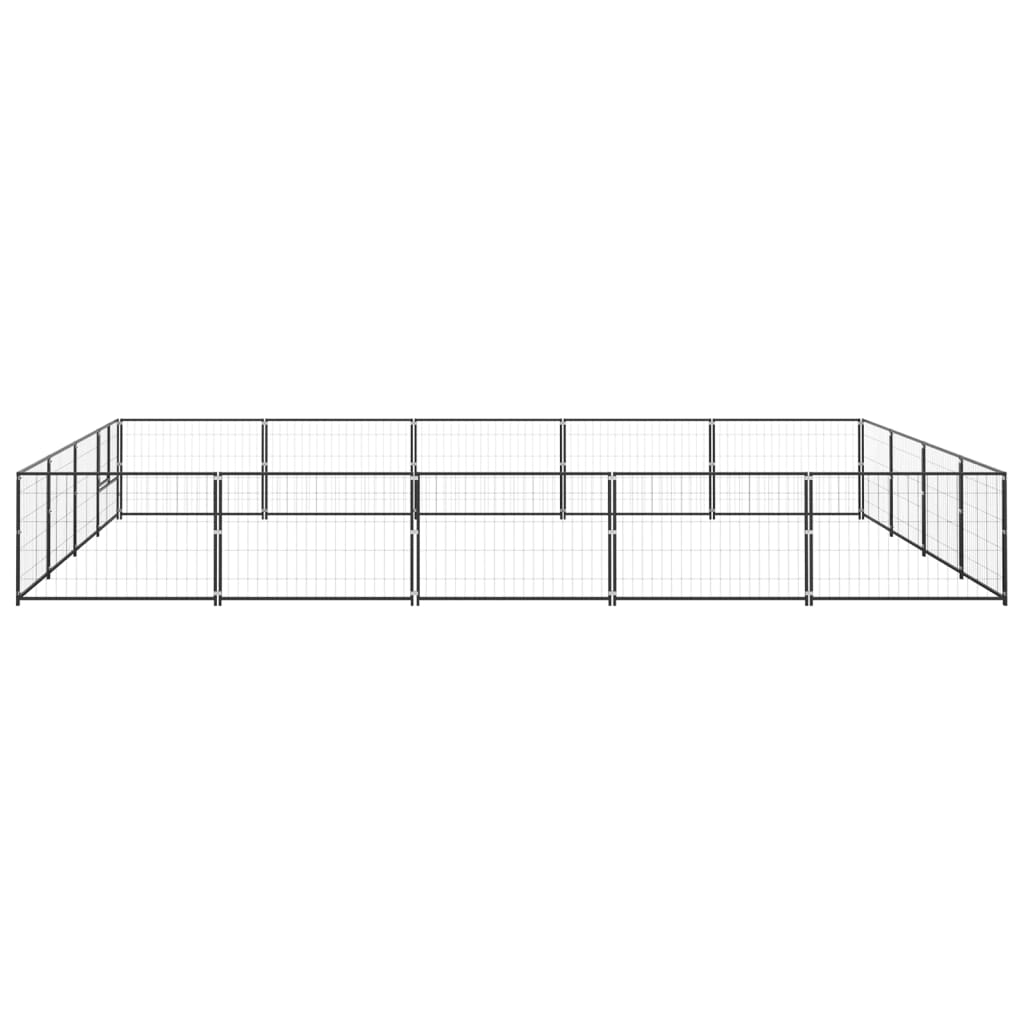Psí kotec černý 20 m² ocel