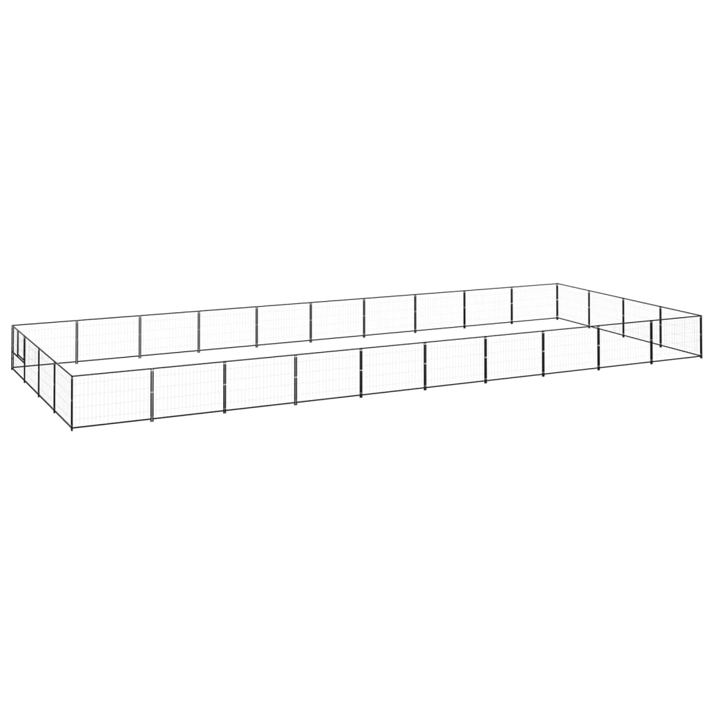 Psí kotec černý 40 m² ocel