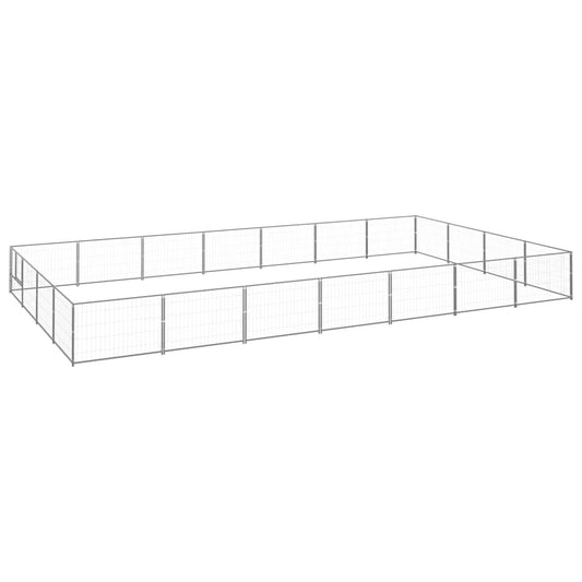 Psí kotec stříbrný 28 m² ocel