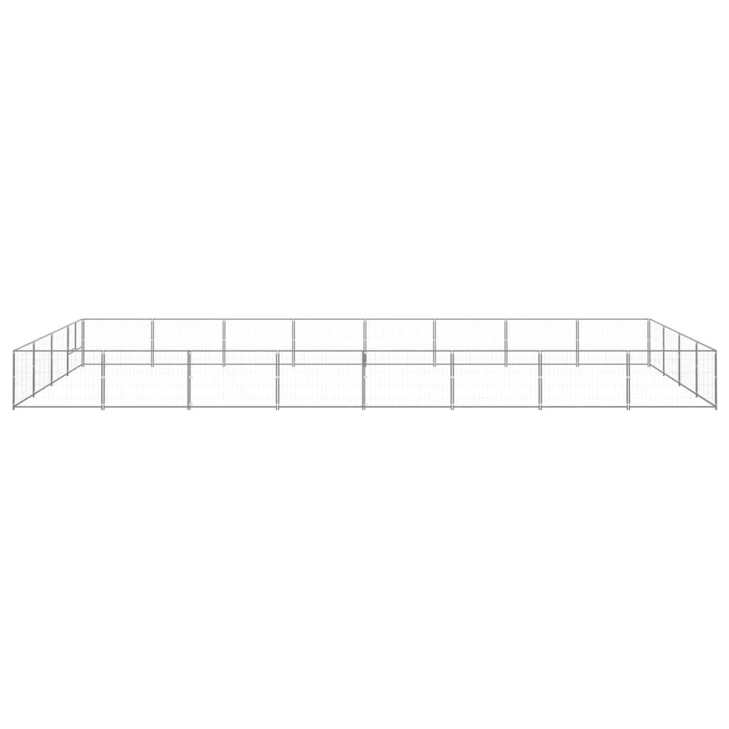 Psí kotec stříbrný 32 m² ocel