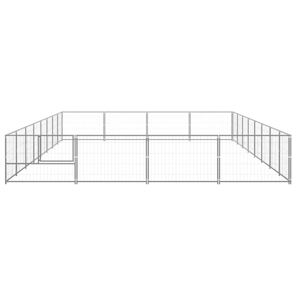 Psí kotec stříbrný 32 m² ocel