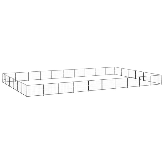 Psí kotec černý 60 m² ocel