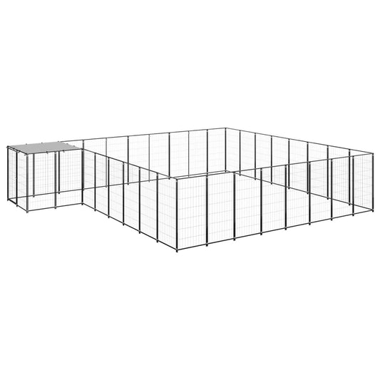 Psí kotec černý 20,57 m² ocel