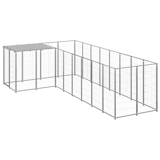 Psí kotec stříbrný 6,05 m² ocel