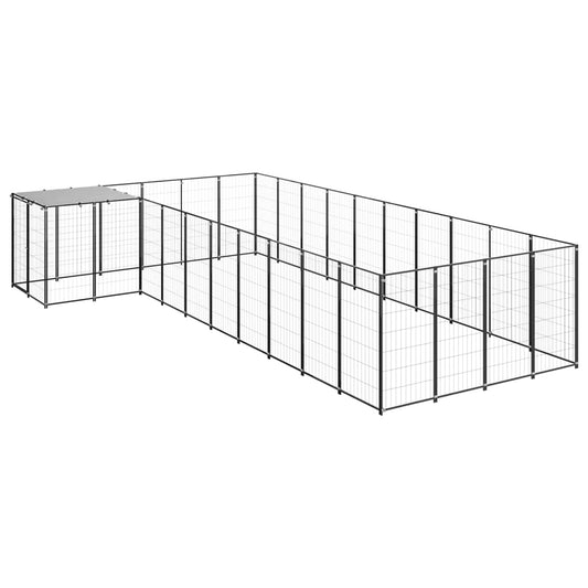 Psí kotec černý 13,31 m² ocel