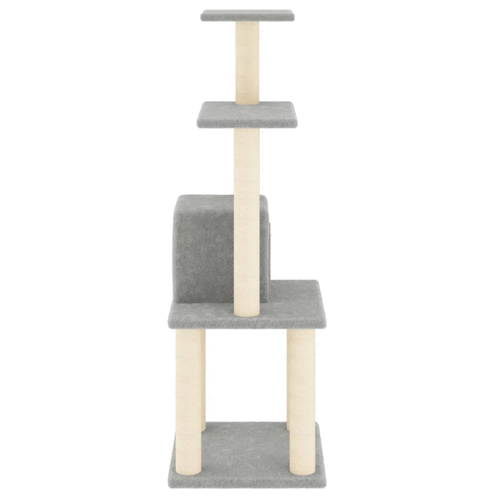 Škrabadlo pro kočky se sisalovými sloupky světle šedé 105 cm