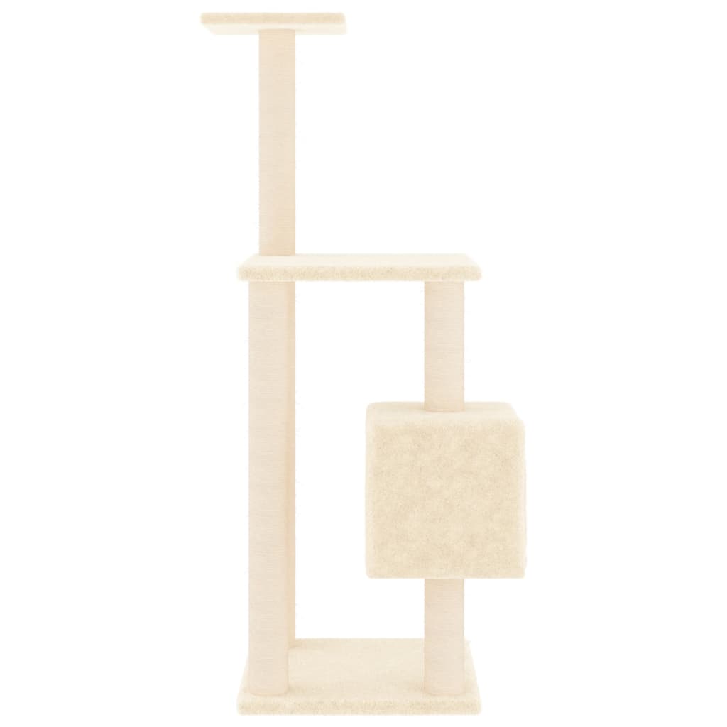 Škrabadlo pro kočky se sisalovými sloupky krémové 104 cm