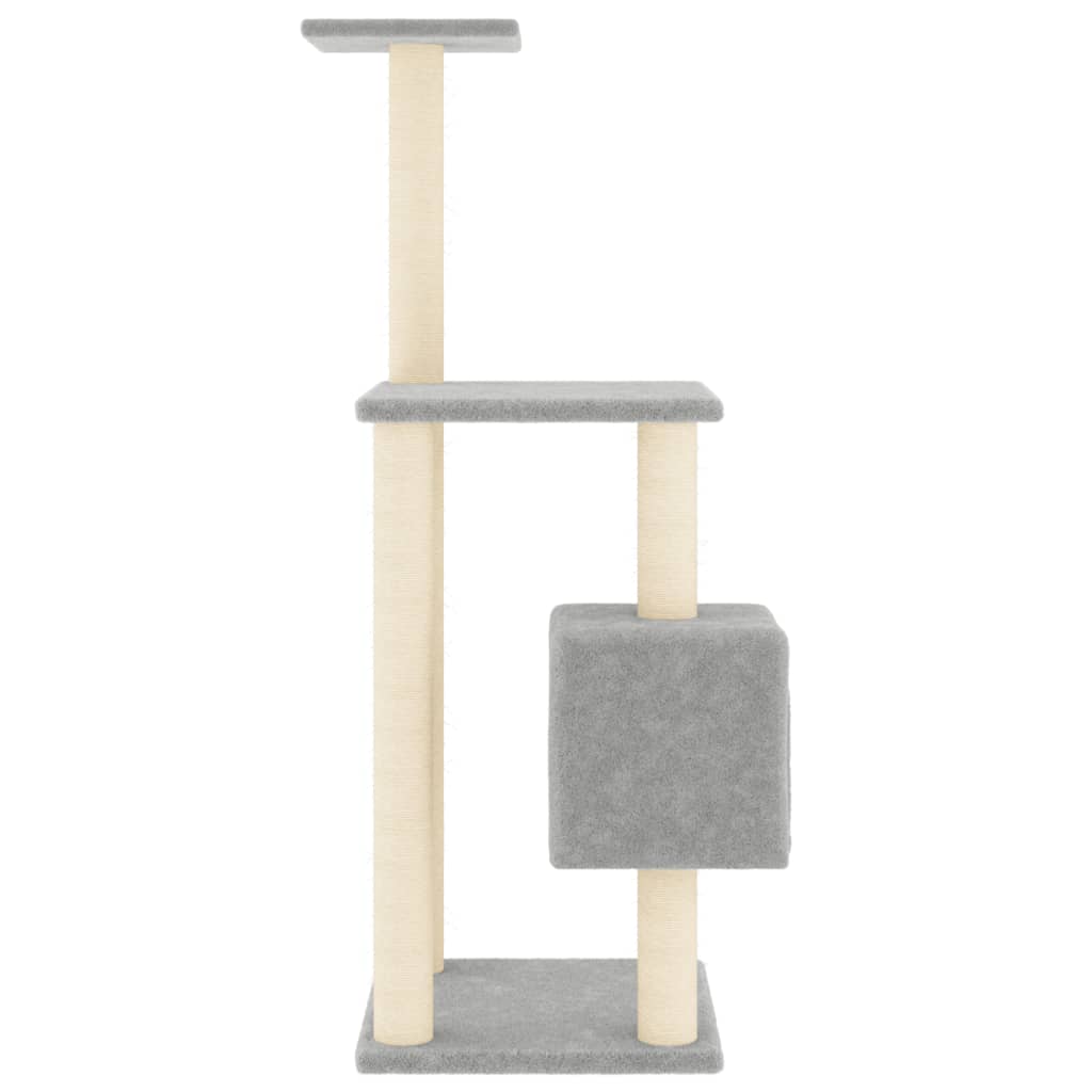 Škrabadlo pro kočky se sisalovými sloupky světle šedé 104 cm