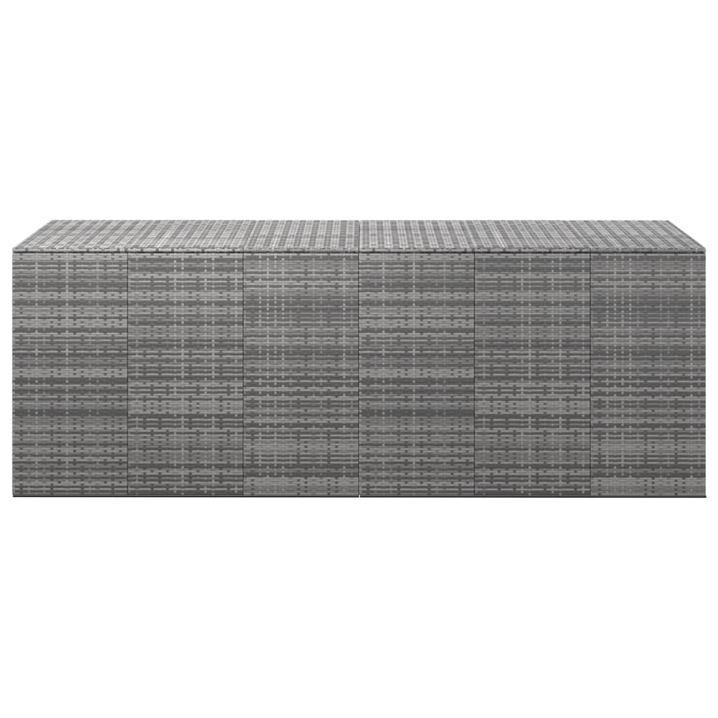 Zahradní úložný box PE ratan 291 x 100,5 x 104 cm šedý