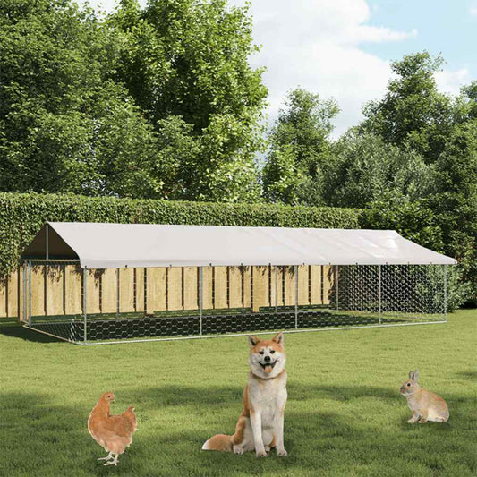 Venkovní psí kotec se střechou 600 x 300 x 150 cm