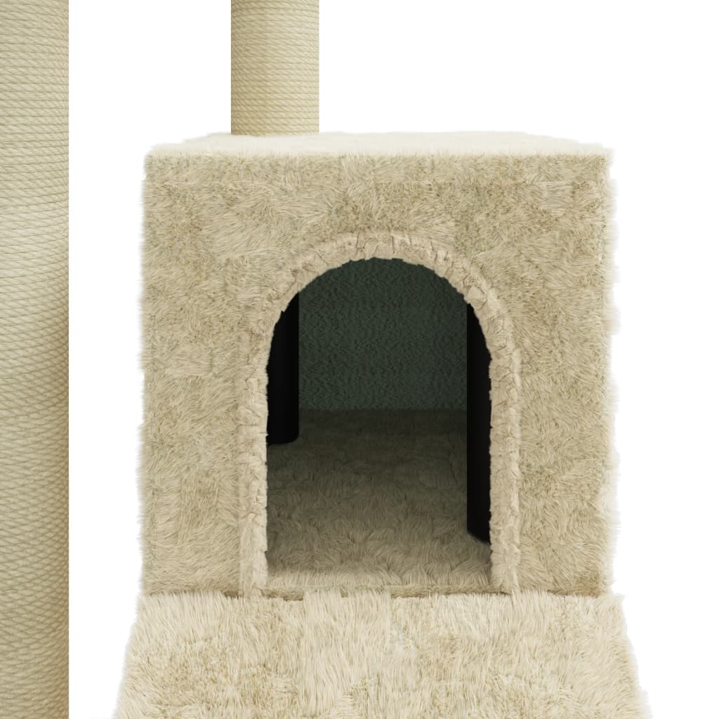 Škrabadlo pro kočky se sisalovými sloupky krémové 92 cm