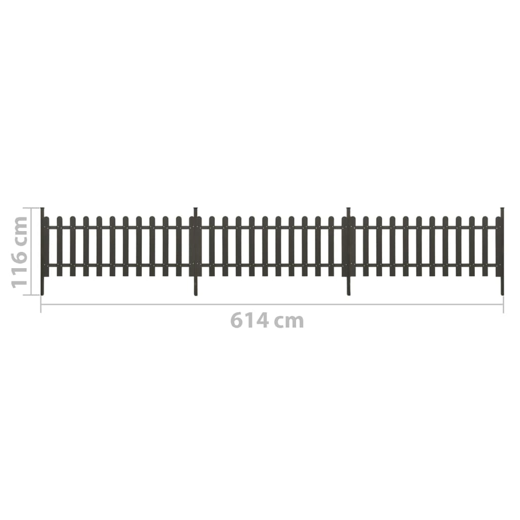 Laťkový plot se sloupky 3 ks WPC 614 x 80 cm