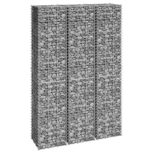 Gabionové vyvýšené záhony 3 ks 30 x 30 x 150 cm železo