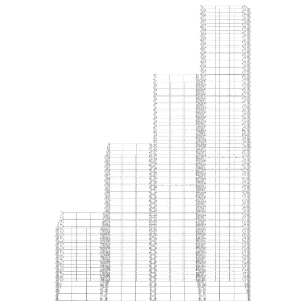 Gabionové vyvýšené záhony 4 ks 30x30x50/100/150/200 cm železo