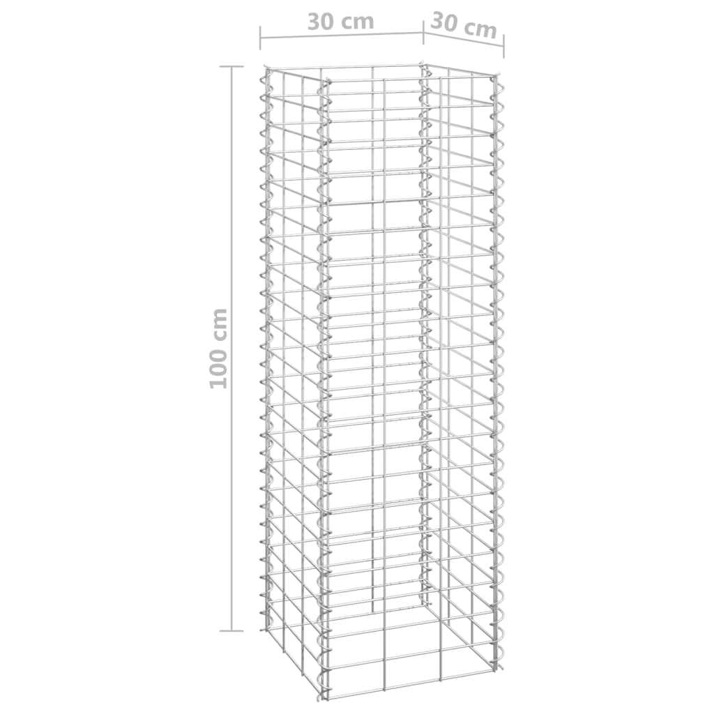 Gabionové vyvýšené záhony 4 ks 30x30x50/100/150/200 cm železo