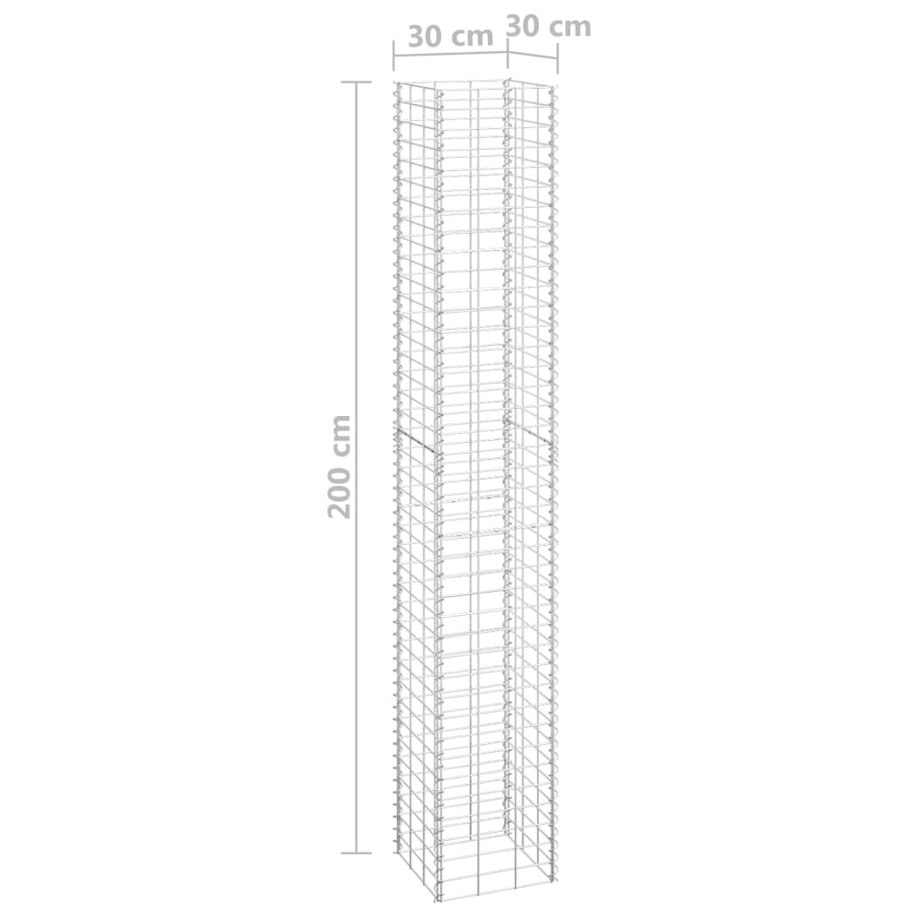 Gabionové vyvýšené záhony 4 ks 30x30x50/100/150/200 cm železo