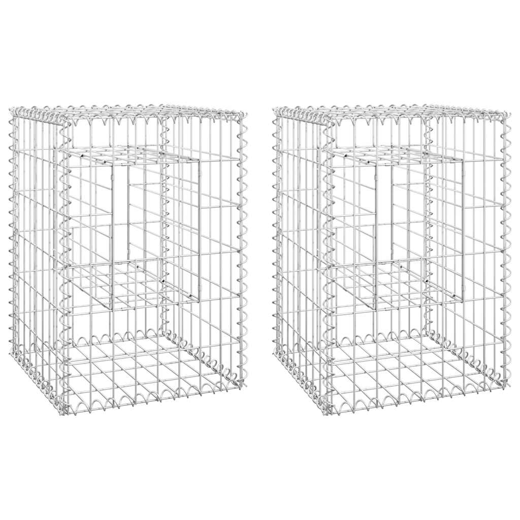 Gabionové sloupky 2 ks 40 x 40 x 60 cm železo