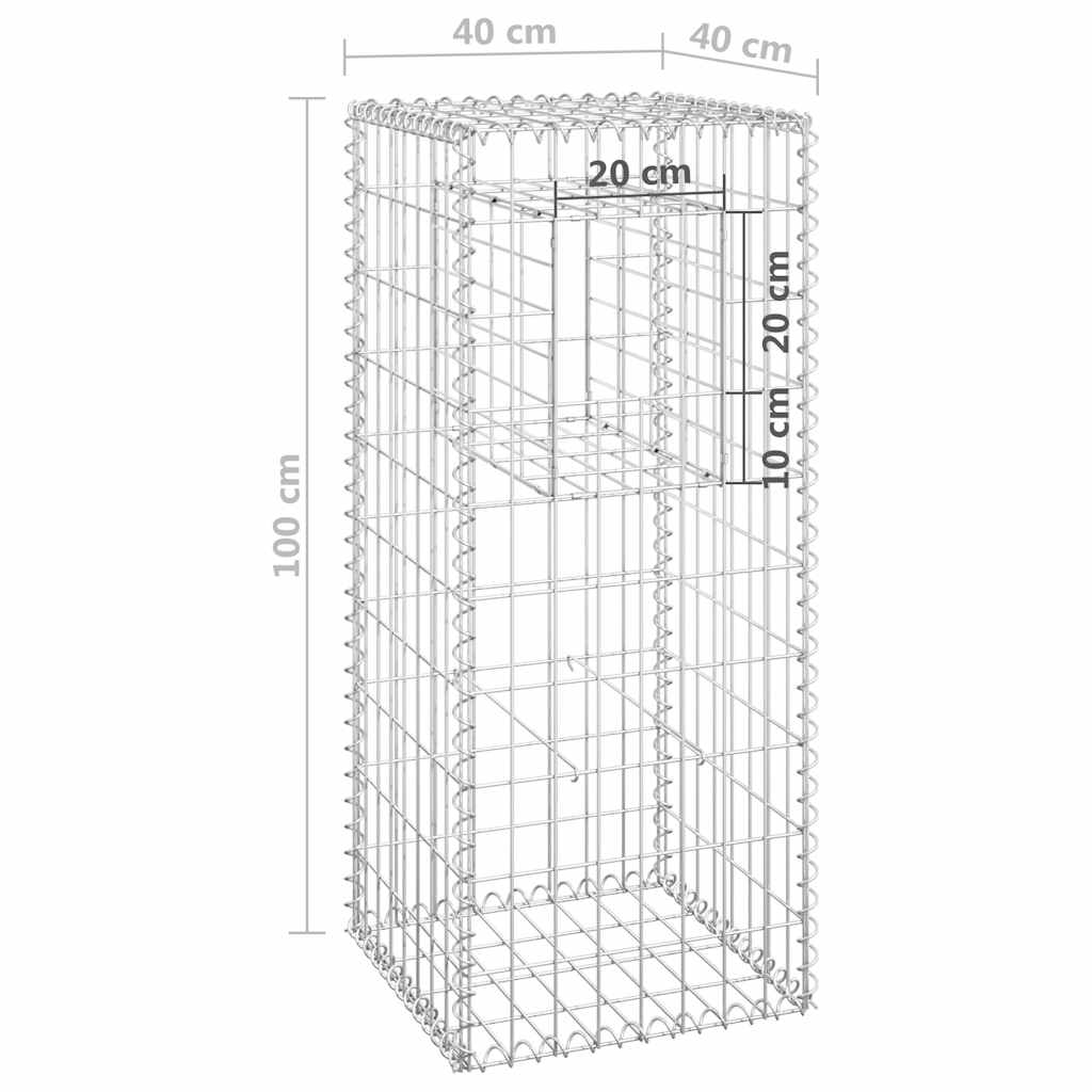 Gabionový sloupek 40 x 40 x 100 cm železo