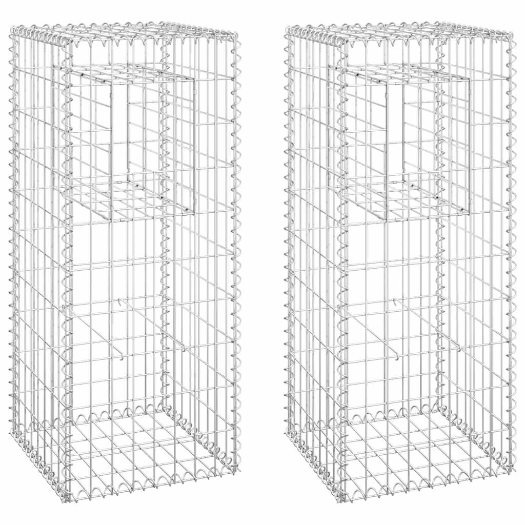 Gabionové sloupky 2 ks 40 x 40 x 100 cm železo