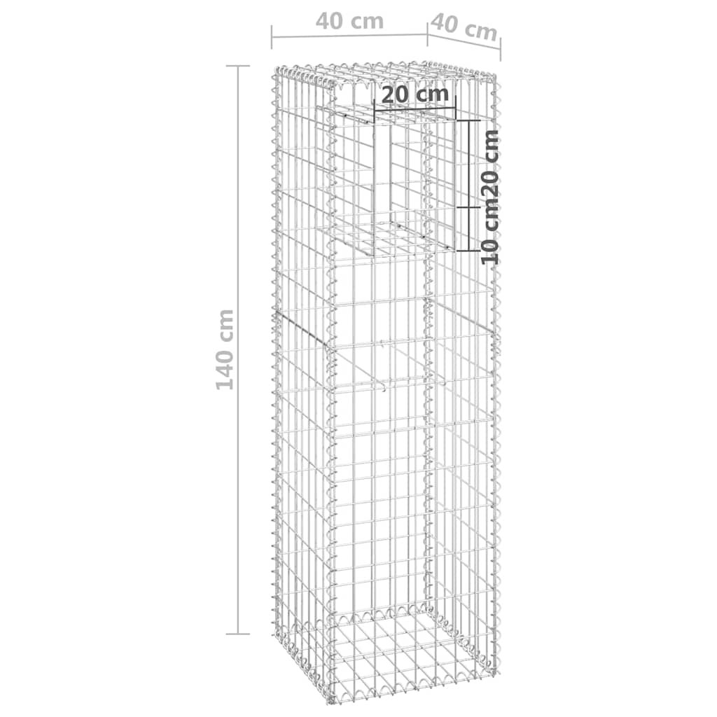 Gabionový sloupek 40 x 40 x 140 cm železo