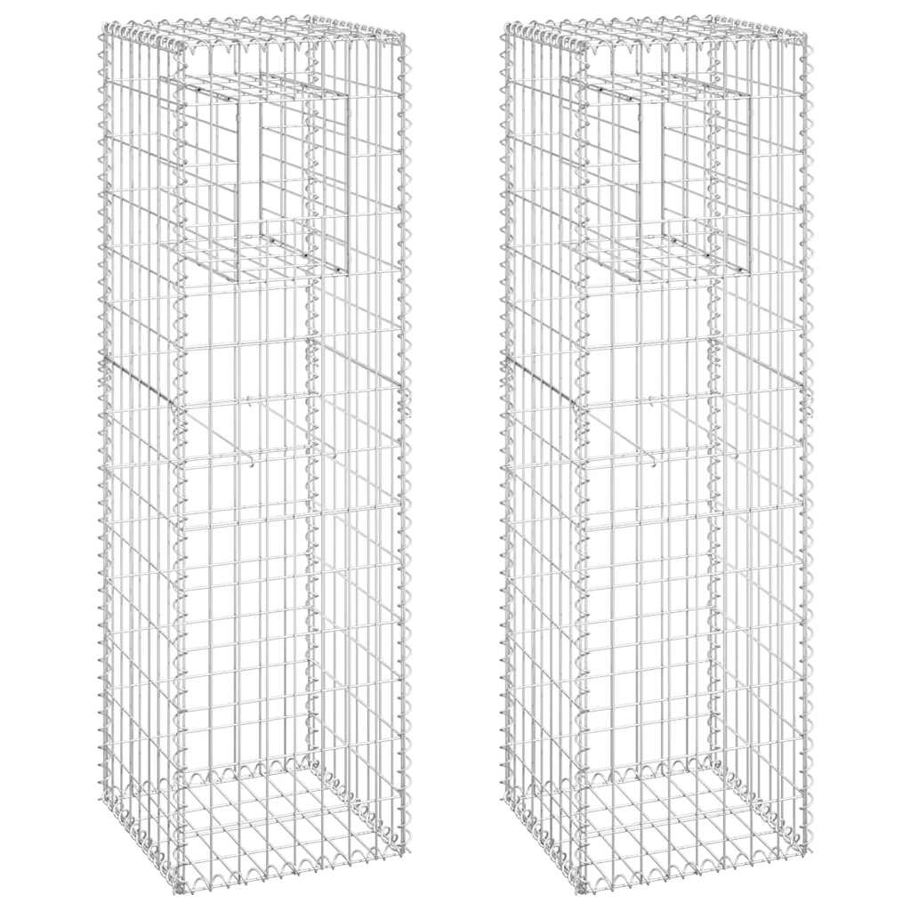 Gabionové sloupky 2 ks 40 x 40 x 140 cm železo