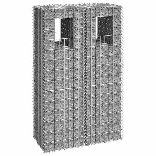 Gabionové sloupky 2 ks 40 x 40 x 140 cm železo