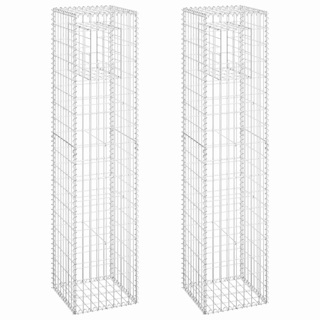 Gabionové sloupky 2 ks 40 x 40 x 180 cm železo