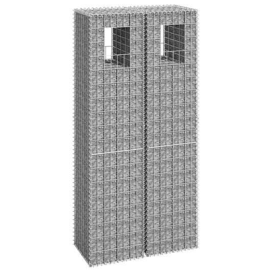 Gabionové sloupky 2 ks 40 x 40 x 180 cm železo