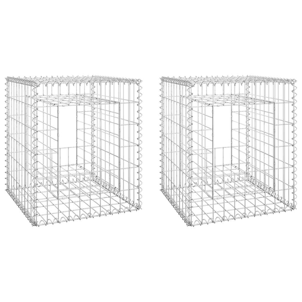 Gabionové sloupky 2 ks 50 x 50 x 60 cm železo
