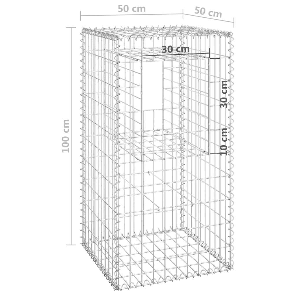 Gabionový sloupek 50 x 50 x 100 cm železo
