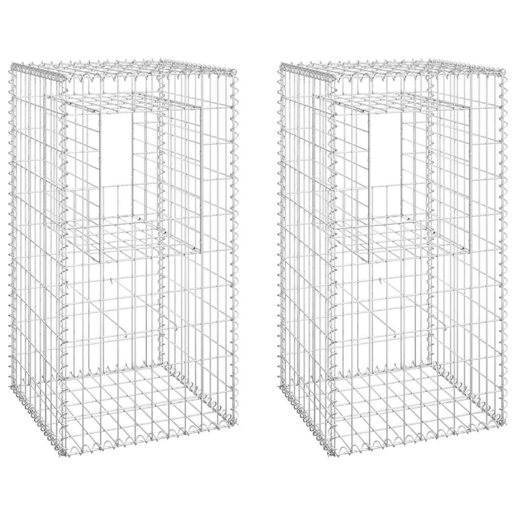 Gabionové sloupky 2 ks 50 x 50 x 100 cm železo