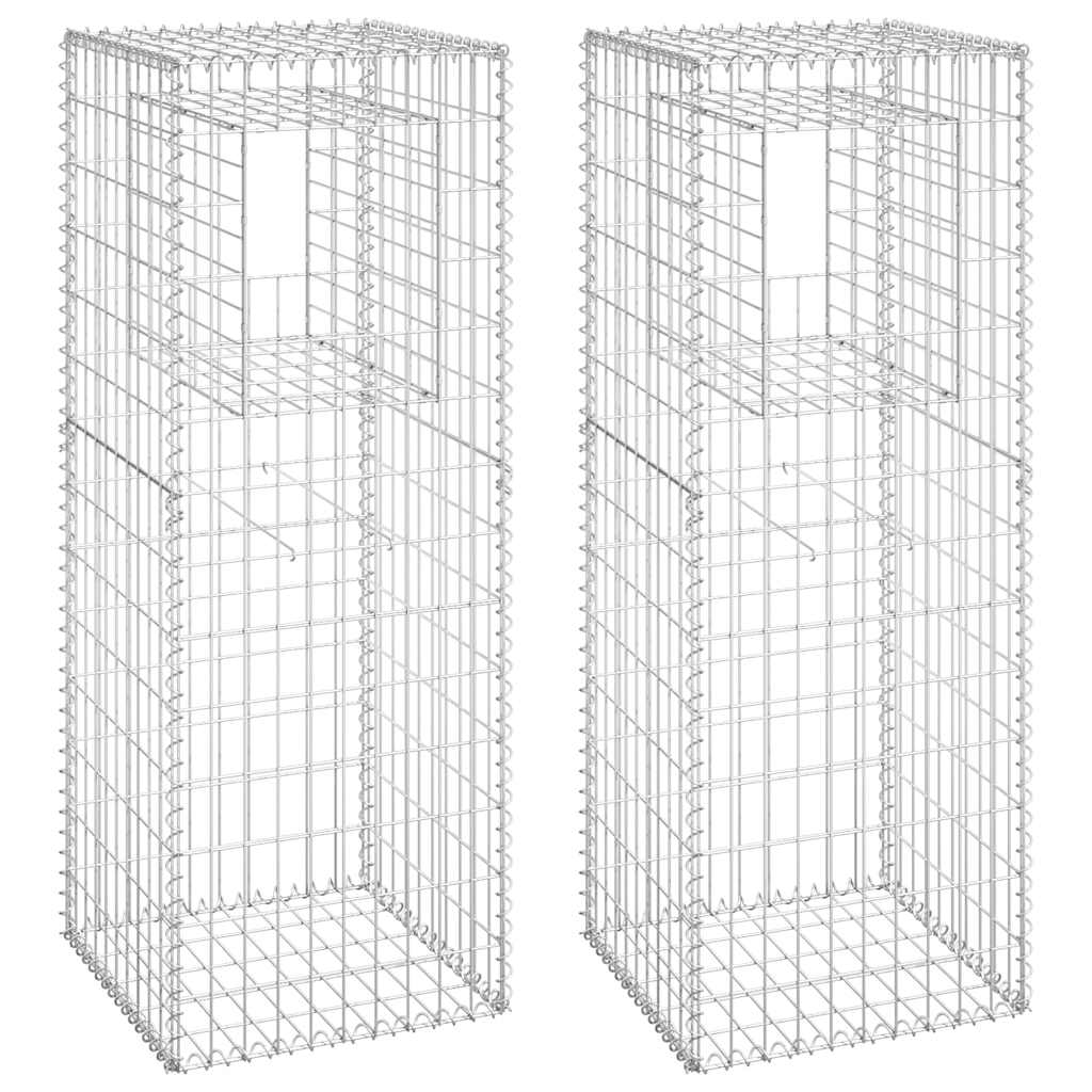 Gabionové sloupky 2 ks 50 x 50 x 140 cm železo