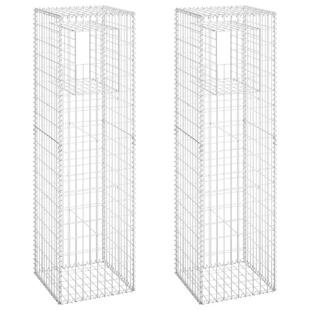 Gabionové sloupky 2 ks 50 x 50 x 180 cm železo