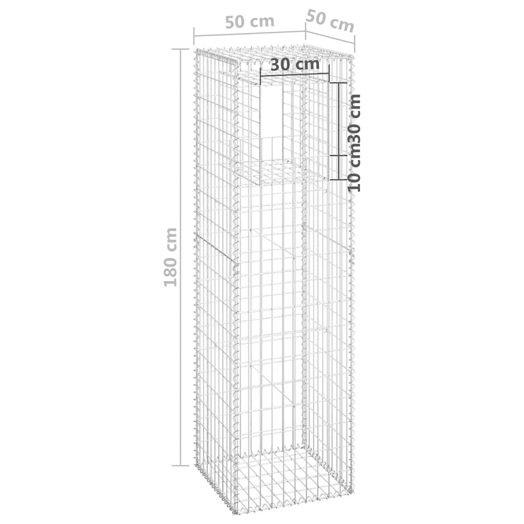 Gabionové sloupky 2 ks 50 x 50 x 180 cm železo