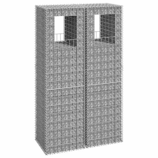 Gabionové sloupky 2 ks 50 x 50 x 180 cm železo