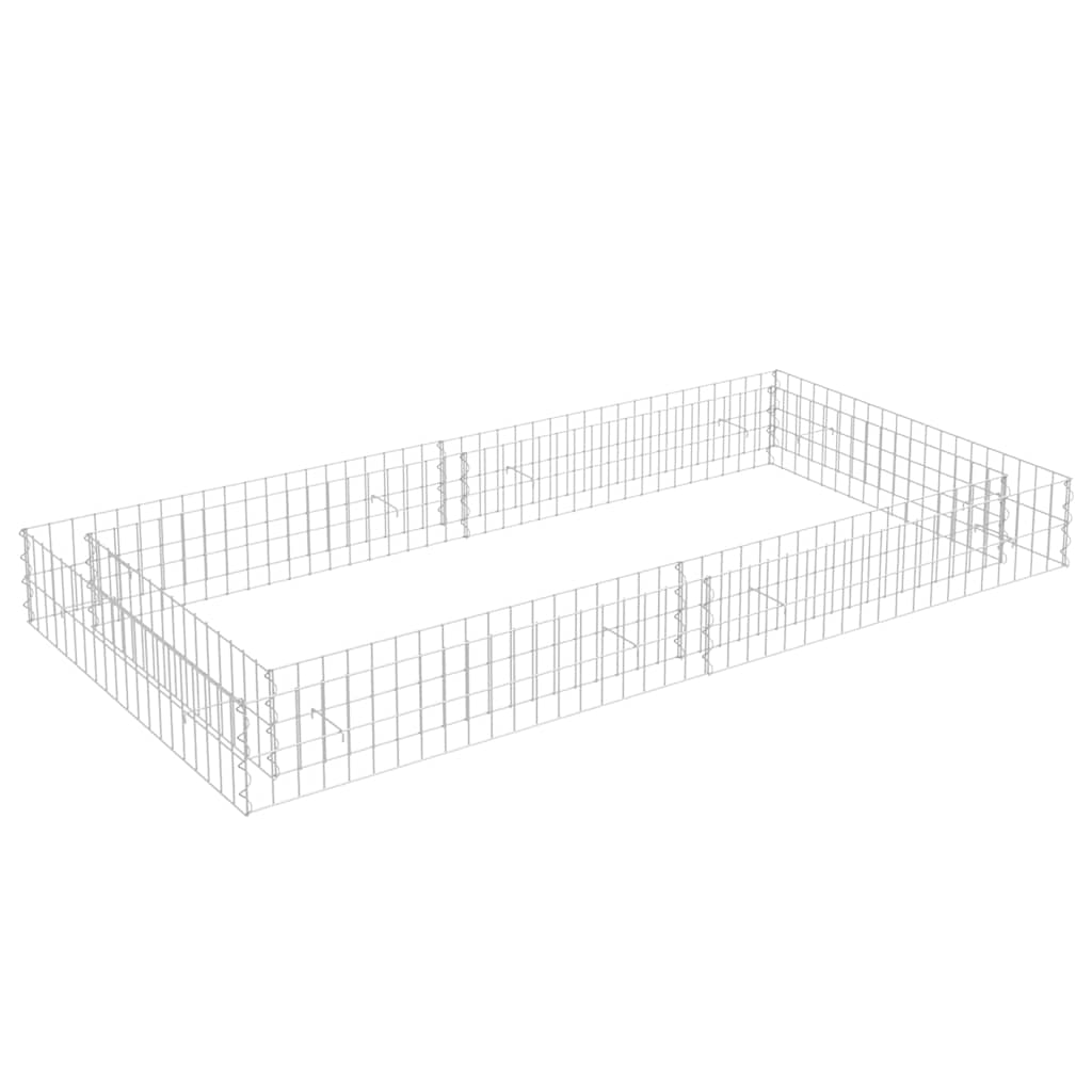 Gabionový vyvýšený záhon pozinkovaná ocel 200 x 100 x 20 cm