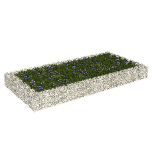 Gabionový vyvýšený záhon pozinkovaná ocel 200 x 100 x 20 cm