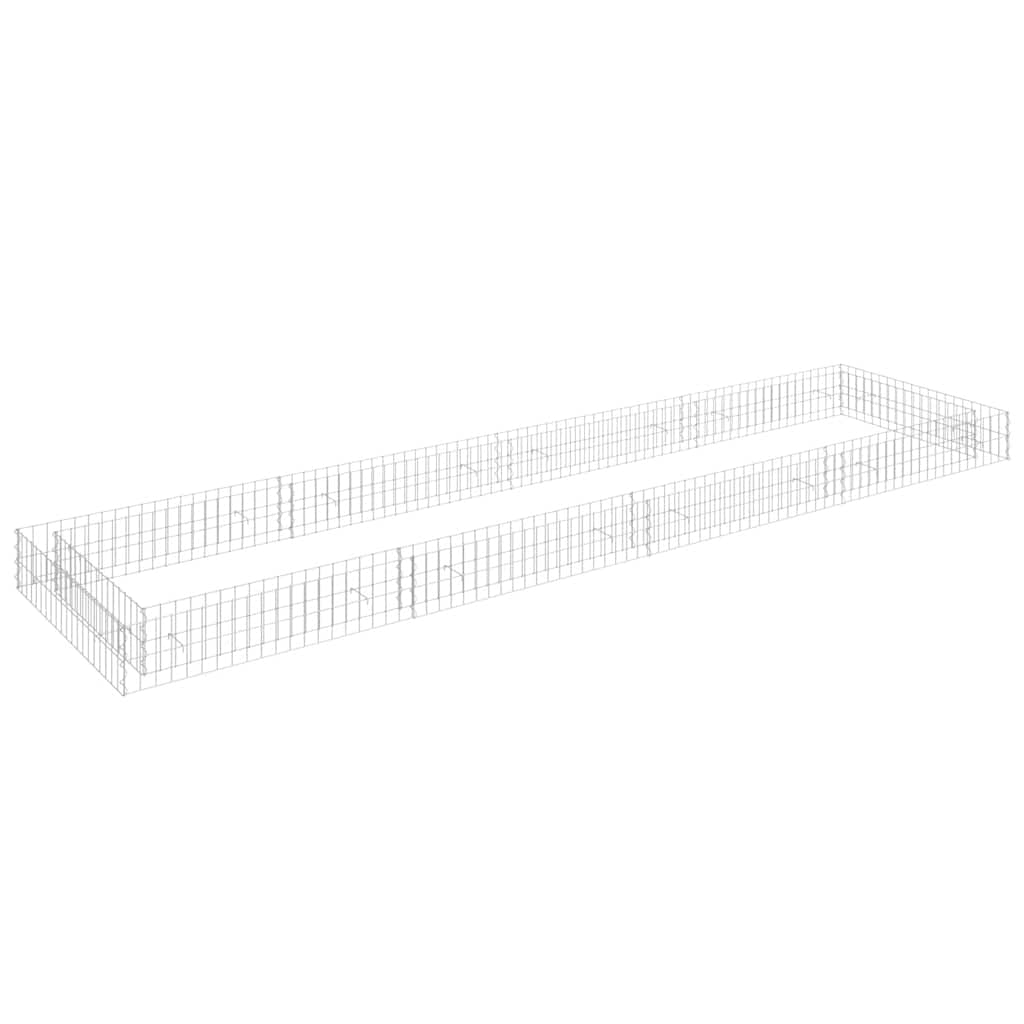 Gabionový vyvýšený záhon pozinkovaná ocel 400 x 100 x 20 cm