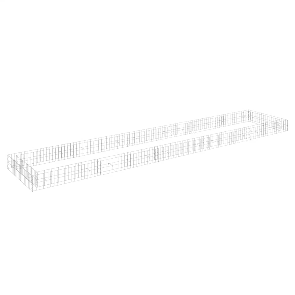 Gabionový vyvýšený záhon pozinkovaná ocel 500 x 100 x 20 cm