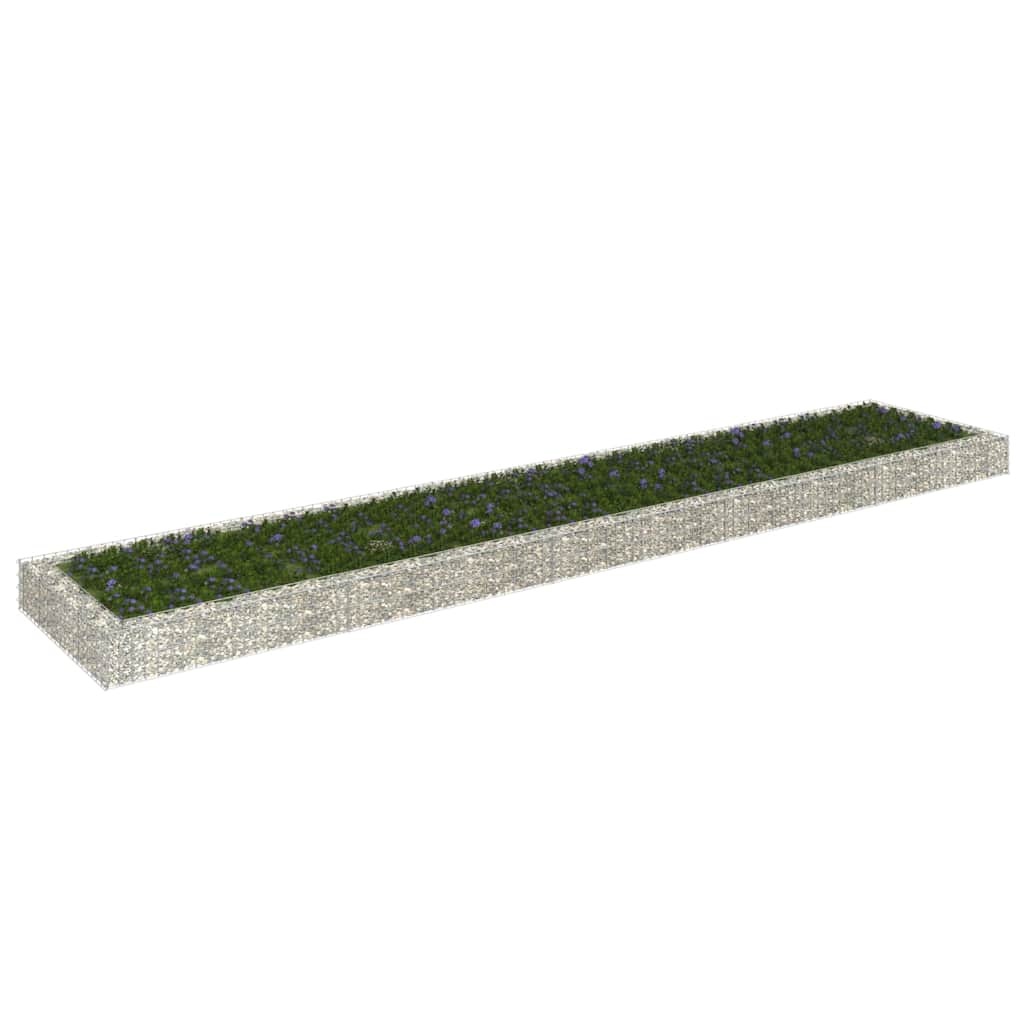 Gabionový vyvýšený záhon pozinkovaná ocel 500 x 100 x 20 cm