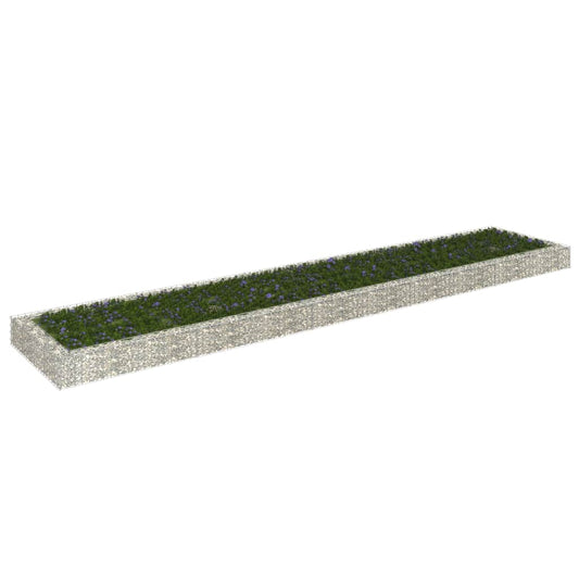 Gabionový vyvýšený záhon pozinkovaná ocel 500 x 100 x 20 cm
